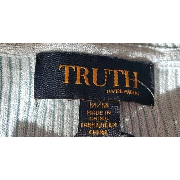 NWT TRUTH BY REPUBLIC ICED BLUE DOLMAN SHORT SLEEVE PULLOVER TOP SZ MEDIUM - Picture 4 of 6